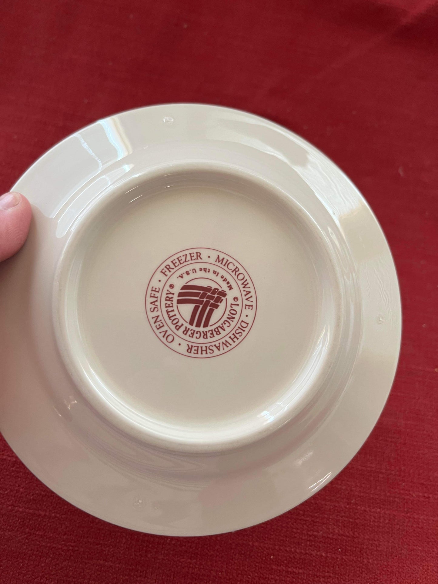 Longaberger Bread and Butter Plate in Traditional Red