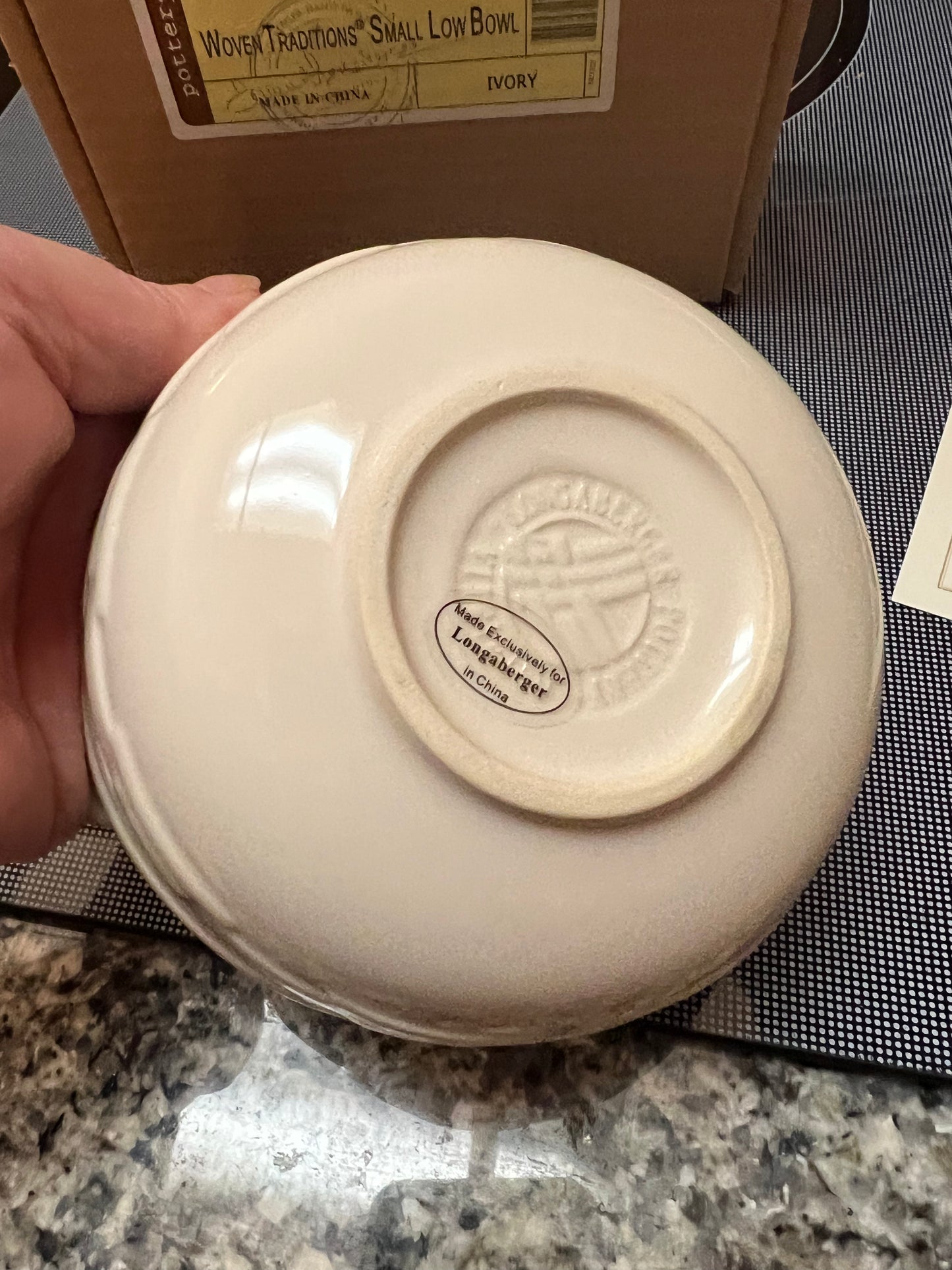 Longaberger Small low bowl in ivory (may not be in box)