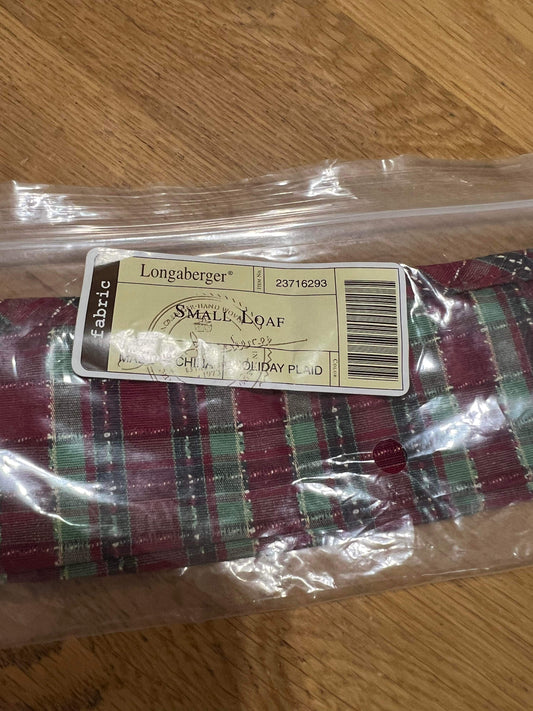 Longaberger Small Loaf Liner in Holiday Plaid