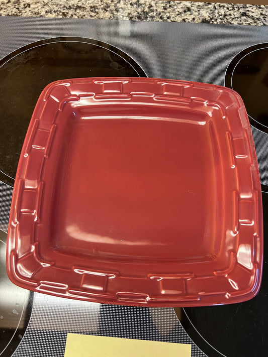 Longaberger soft square dinner plate in paprika