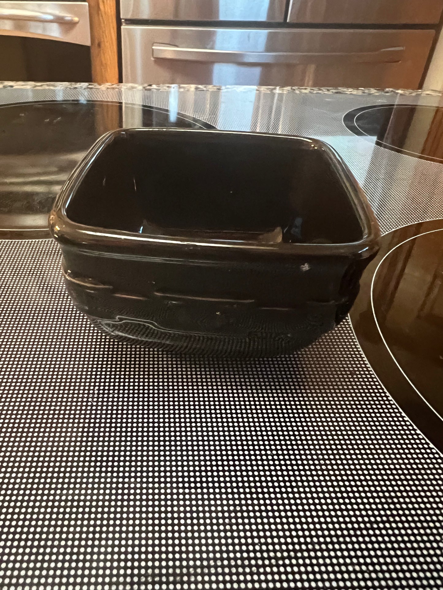Longaberger soft square dessert bowl in ebony