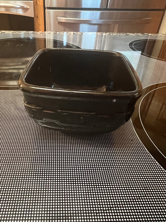 Longaberger soft square dessert bowl in ebony