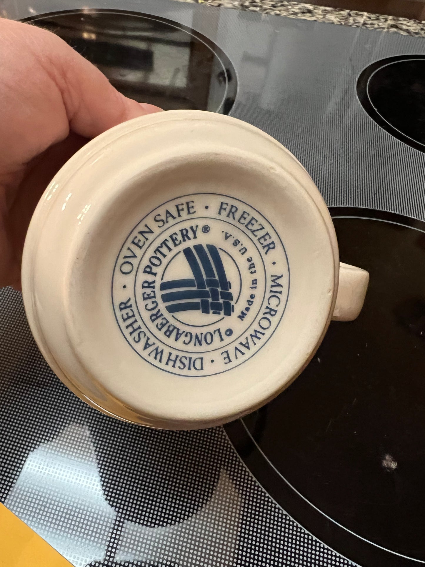 Longaberger coffee mug in classic blue