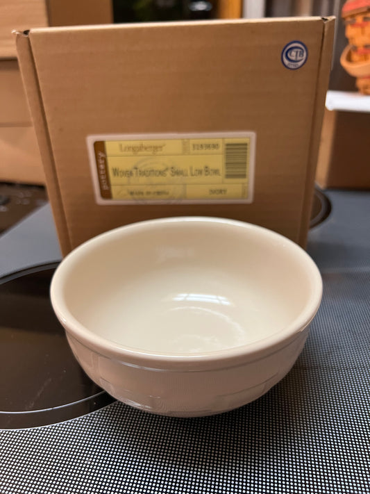 Longaberger Small low bowl in ivory (may not be in box)