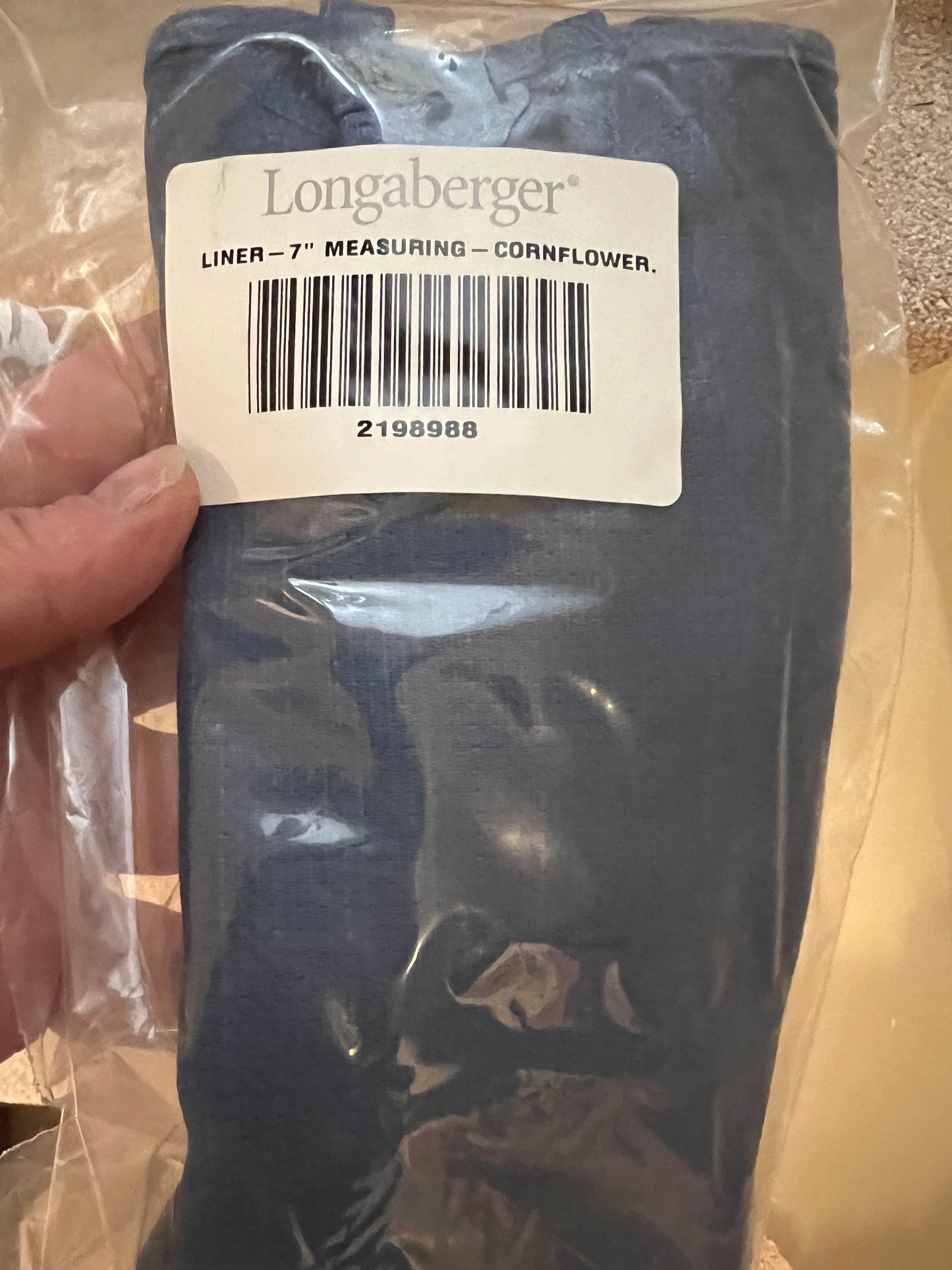 Longaberger 7” measuring liner in cornflower