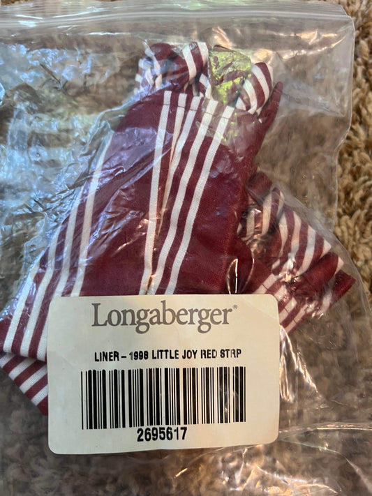 Longaberger 1998 Little Joy Liner in Berry Red Stripe