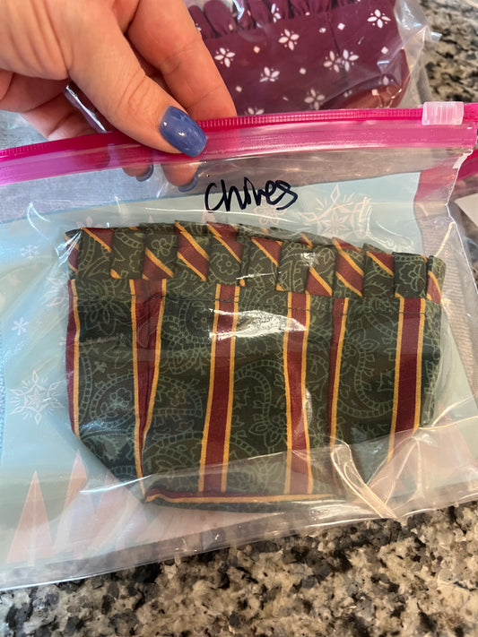 Longaberger chives liner in imperial stripe