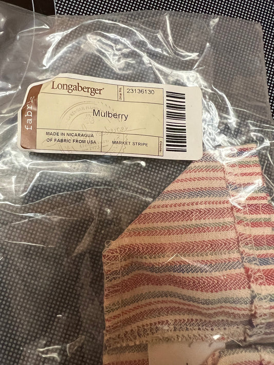 Longaberger mulberry liner in market stripe