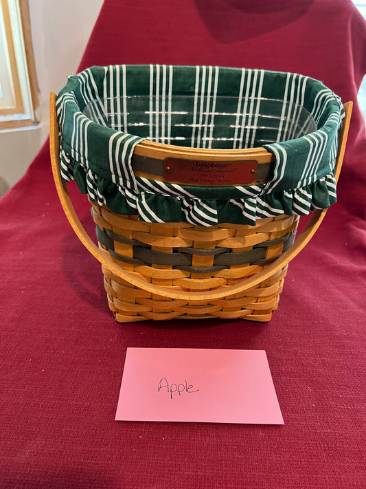 Longaberger glad tidings basket with liner & protector