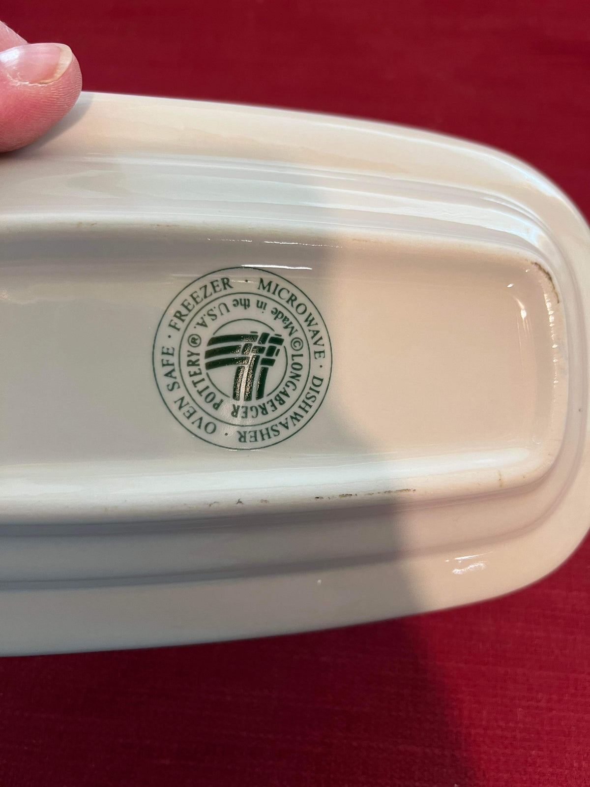 Longaberger Butter Dish (No Knob) in Heritage Green