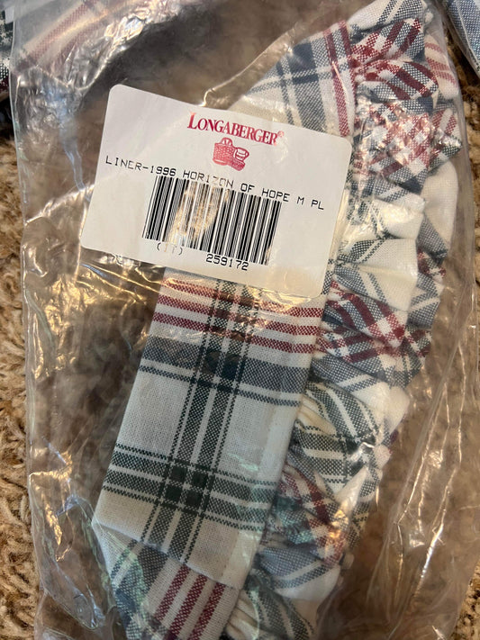 Longaberger 1996 Horizon of Hope Liner in Market Day Plaid