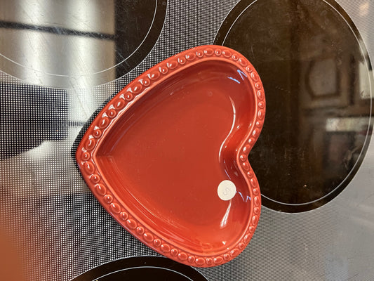 Longaberger paprika heart plate