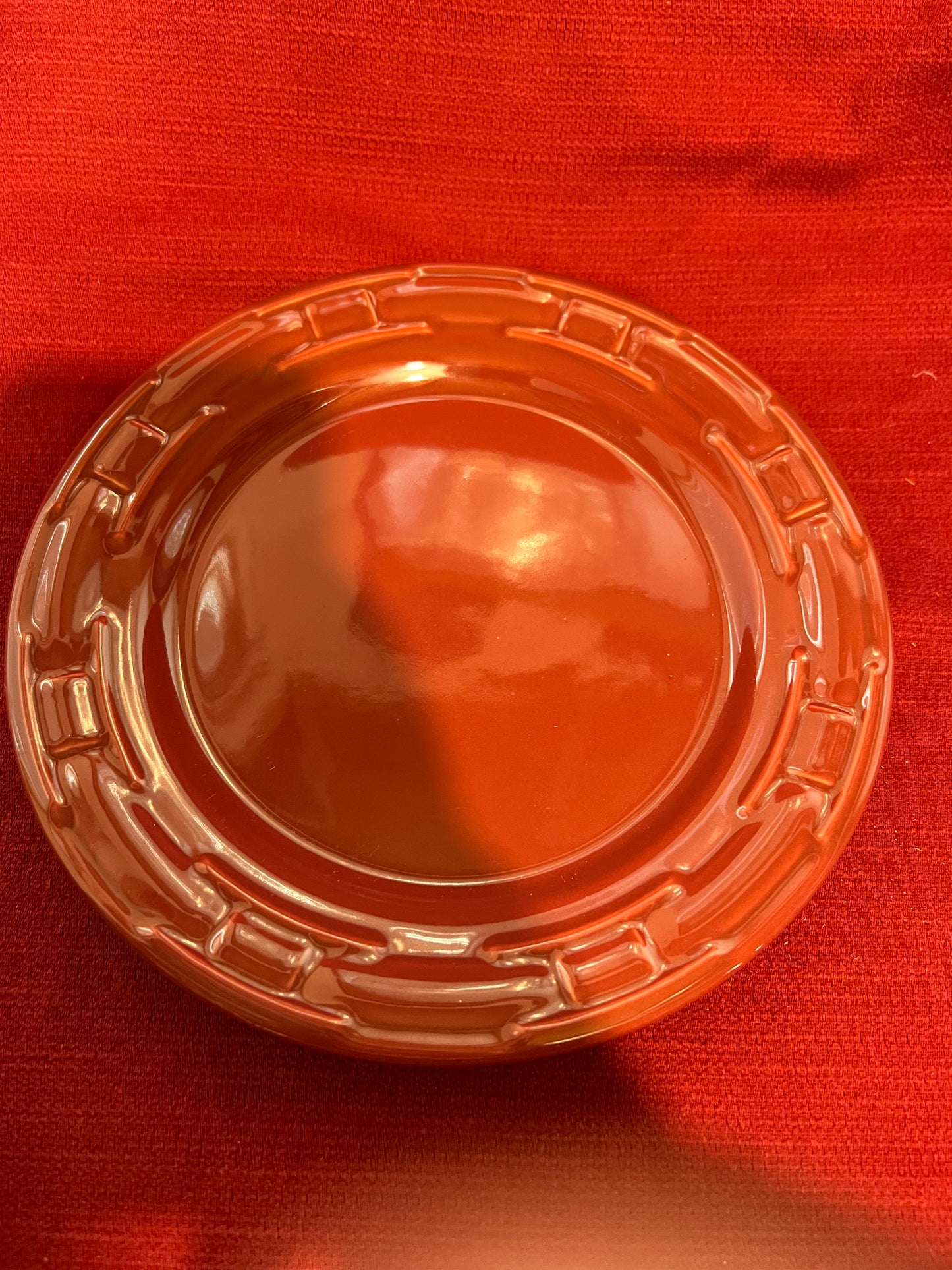 Longaberger luncheon plate in paprika (has small chip)