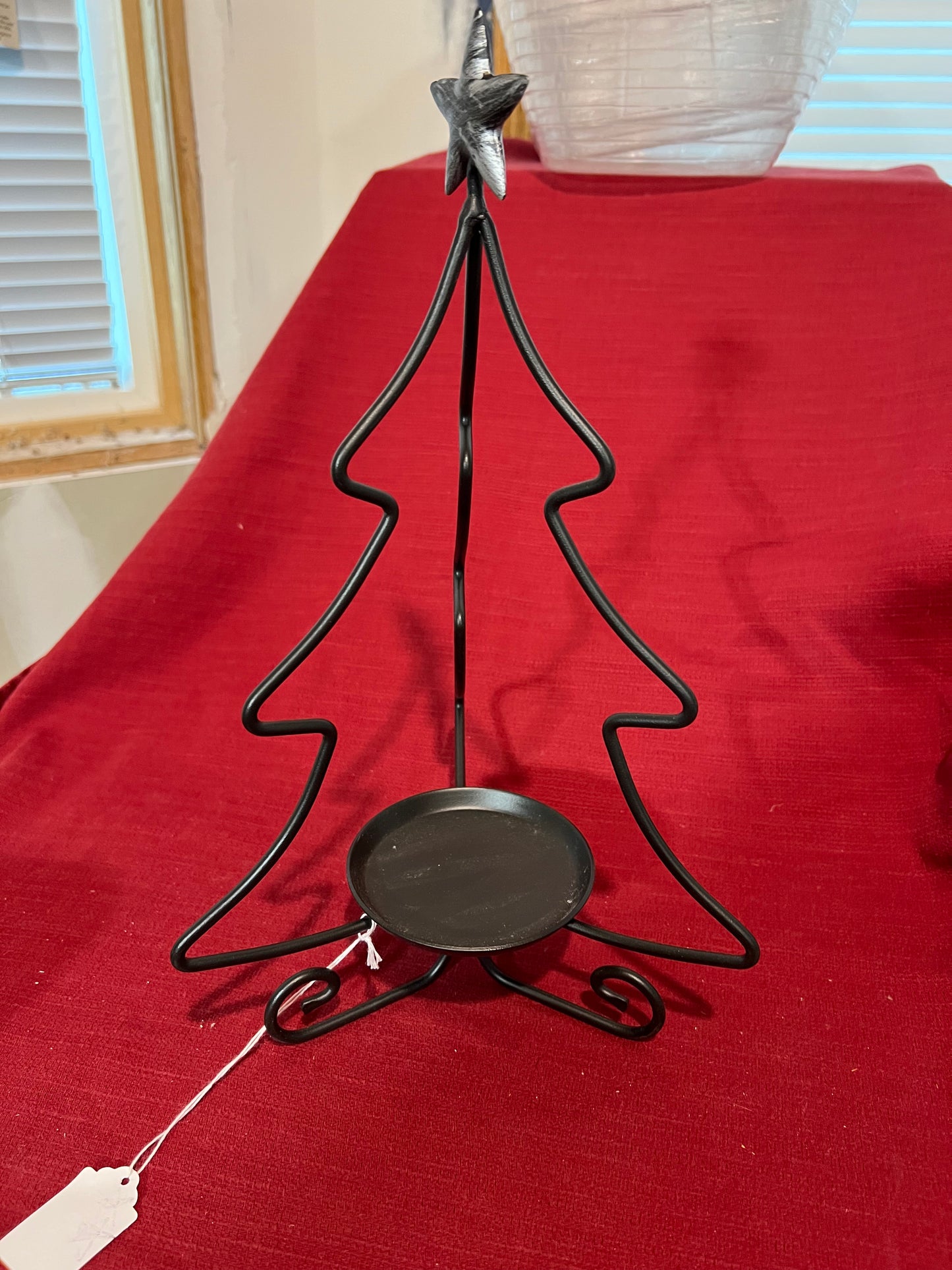 Longaberger wrought iron Christmas tree candle holder