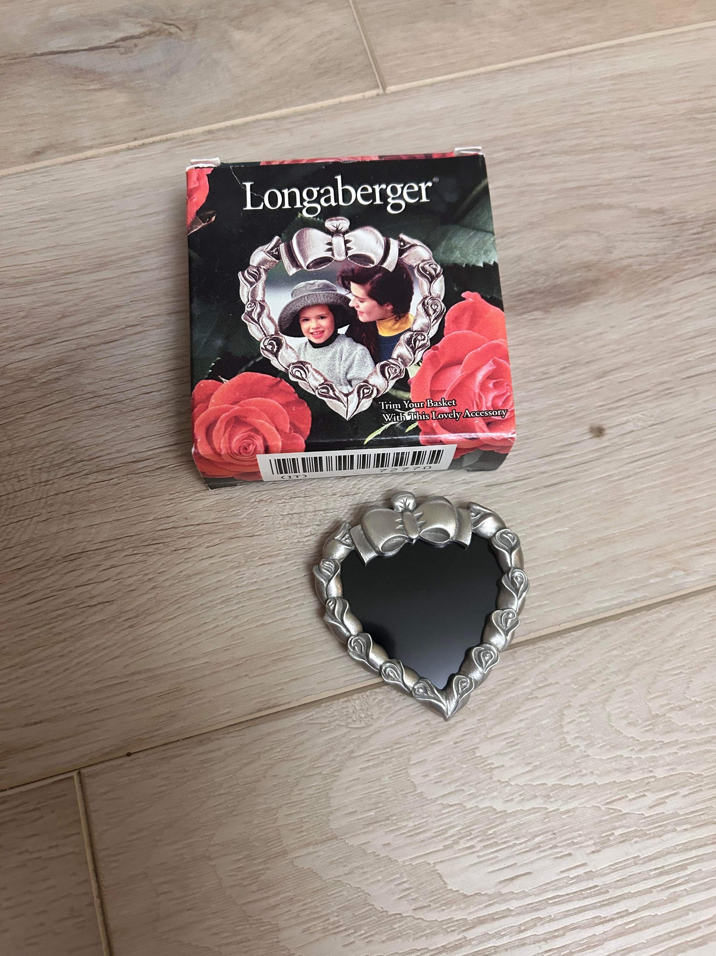 Longaberger pewter heart Tie On