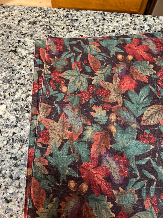 Longaberger pair of placemats in falling leaves