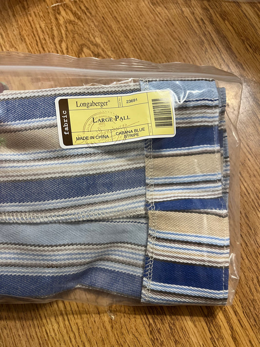 Longaberger Large Pall Liner in Cabana Blue Stripe