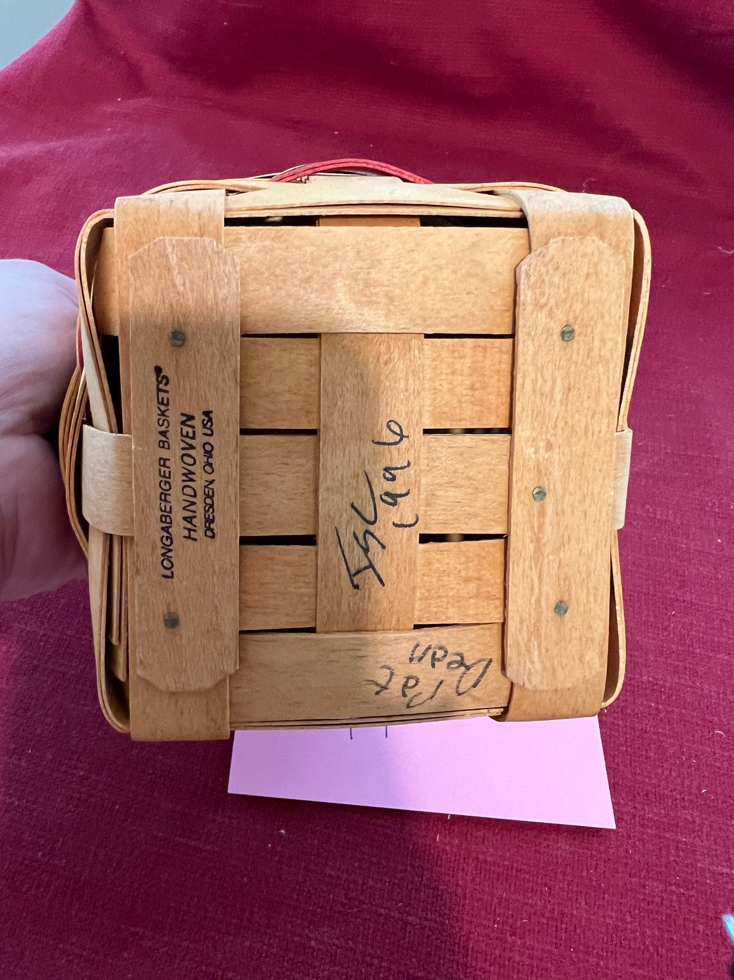 Longaberger 1996 national sales leader basket with lid