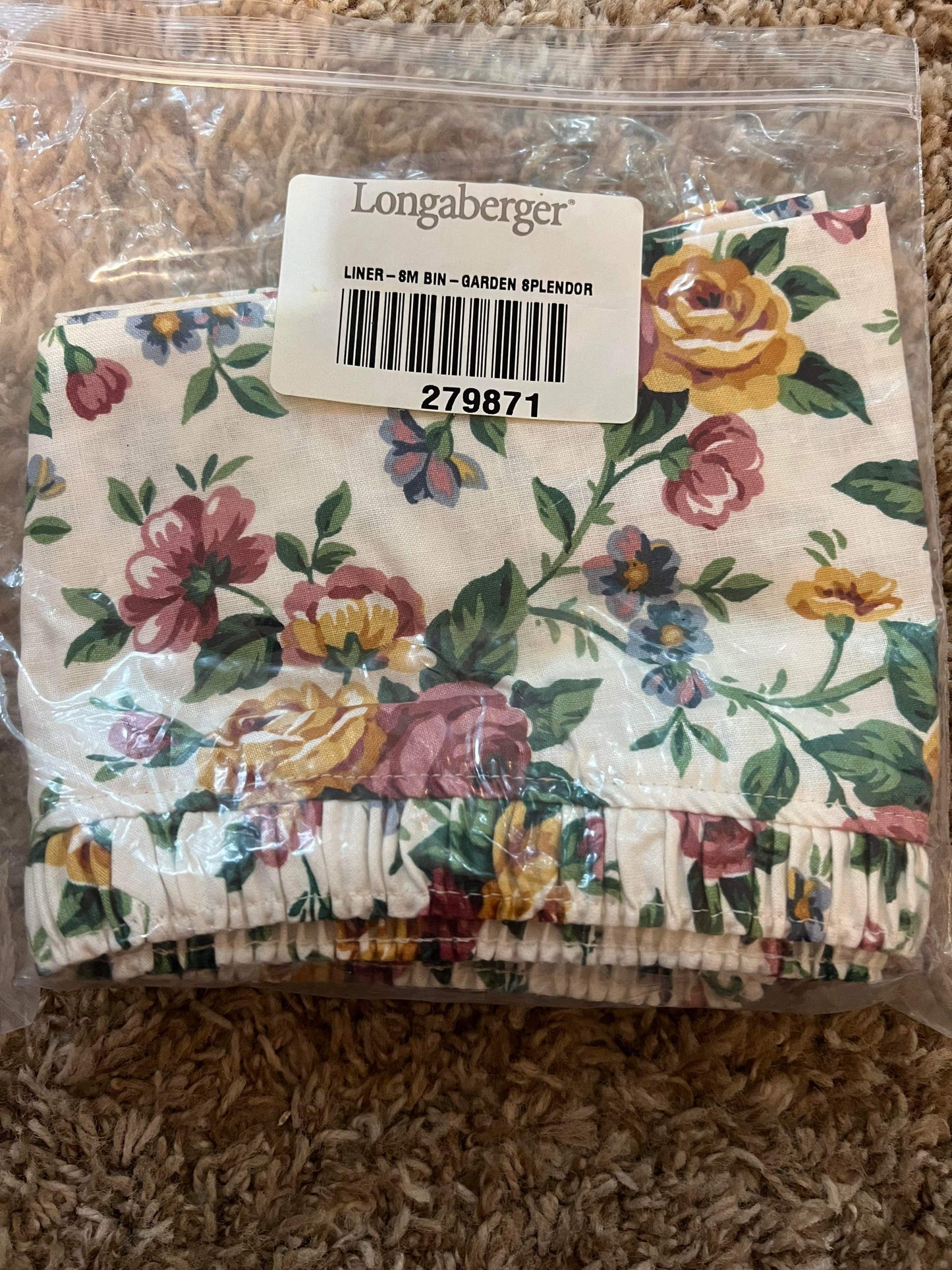 Longaberger Small Bin Liner in Garden Splendor