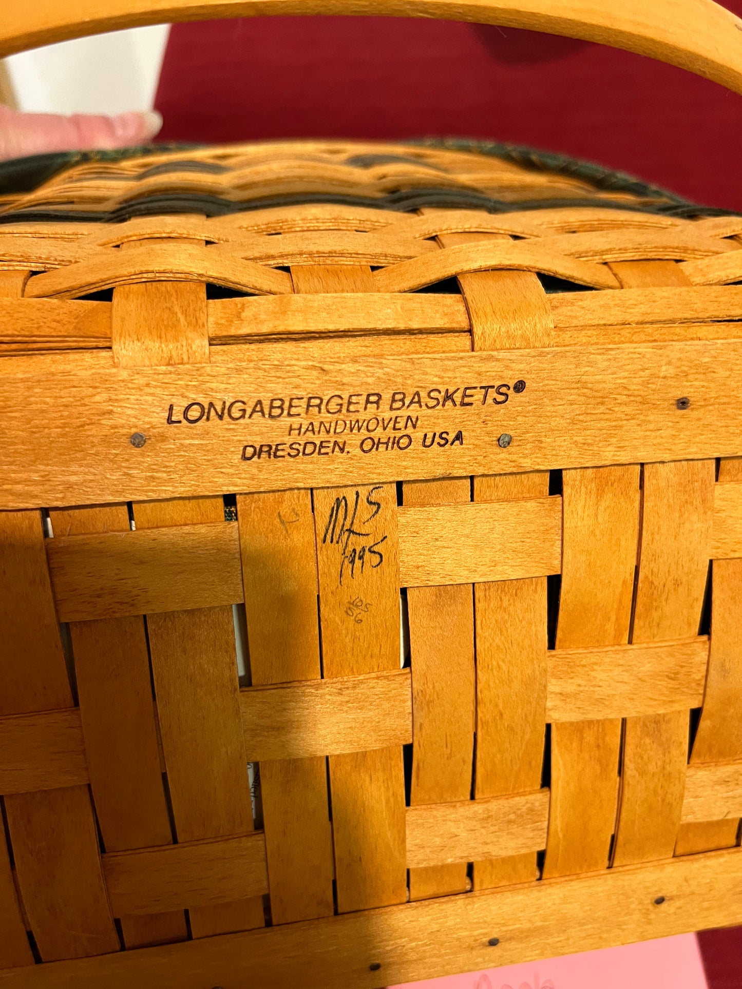 Longaberger family basket with liner & protector