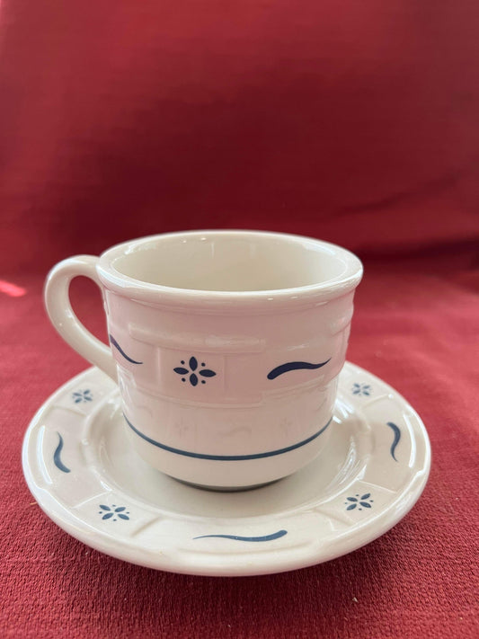 Longaberger Teacup and Saucer in Classic Blue