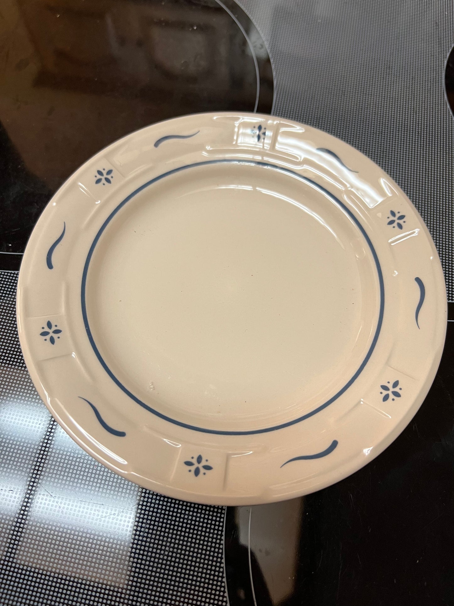 Longaberger bread and butter plate In classic blue