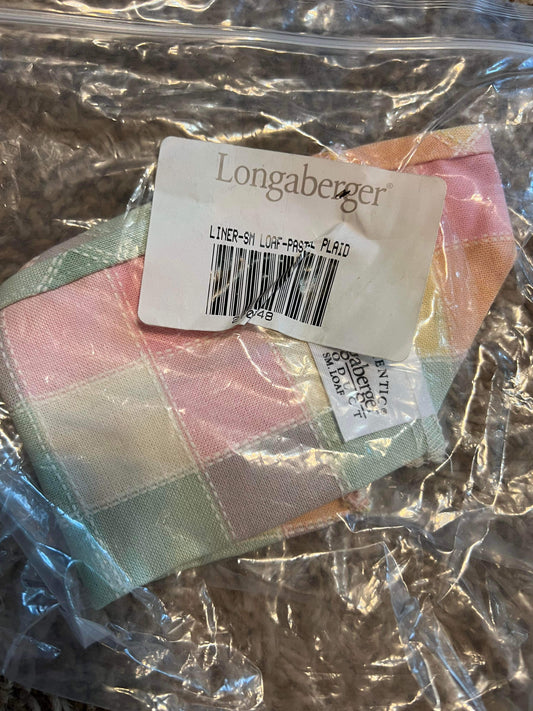 Longaberger Small Loaf Liner in Pastel Plaid