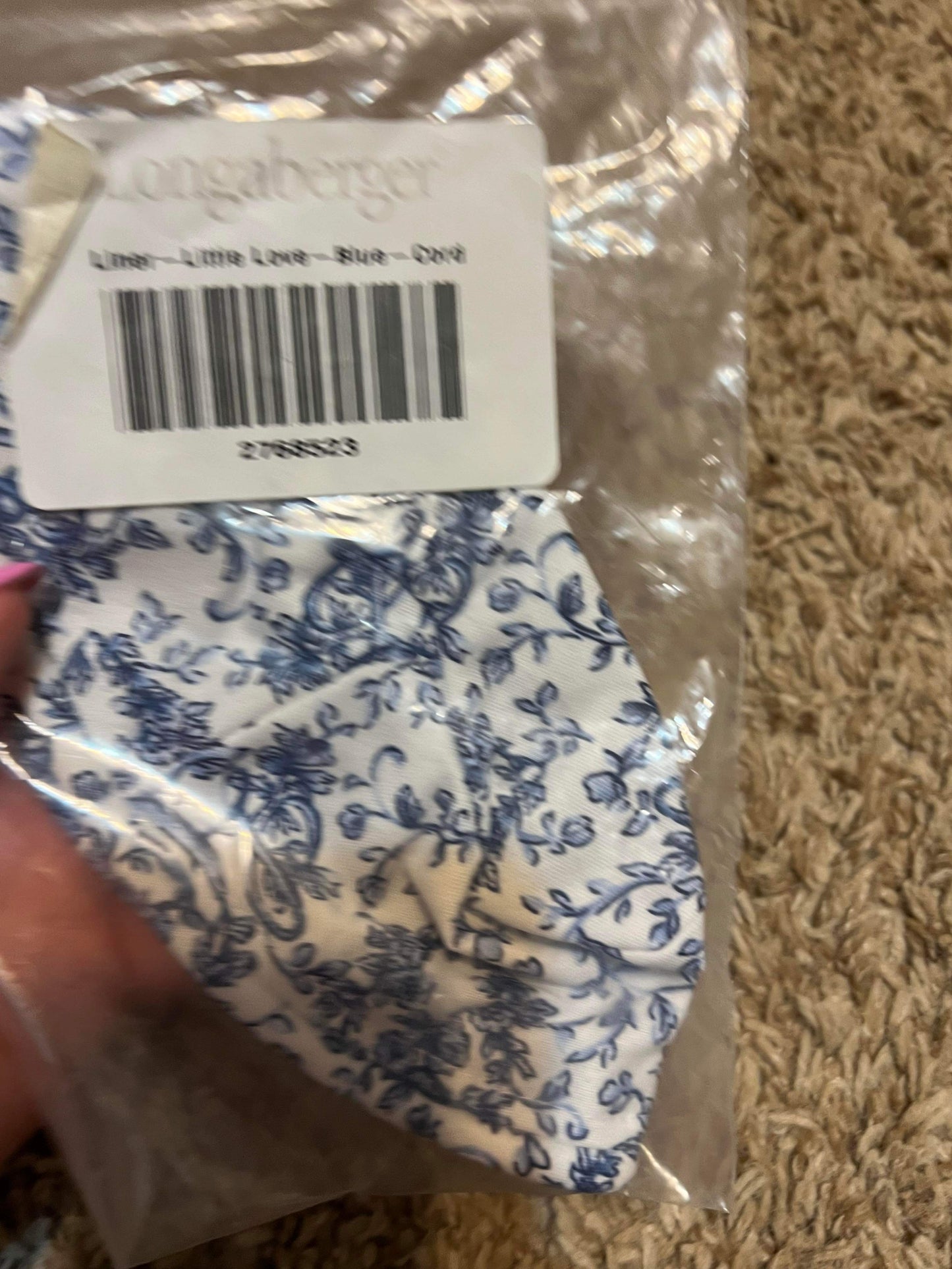 Longaberger Little Love Liner in Blue Chord