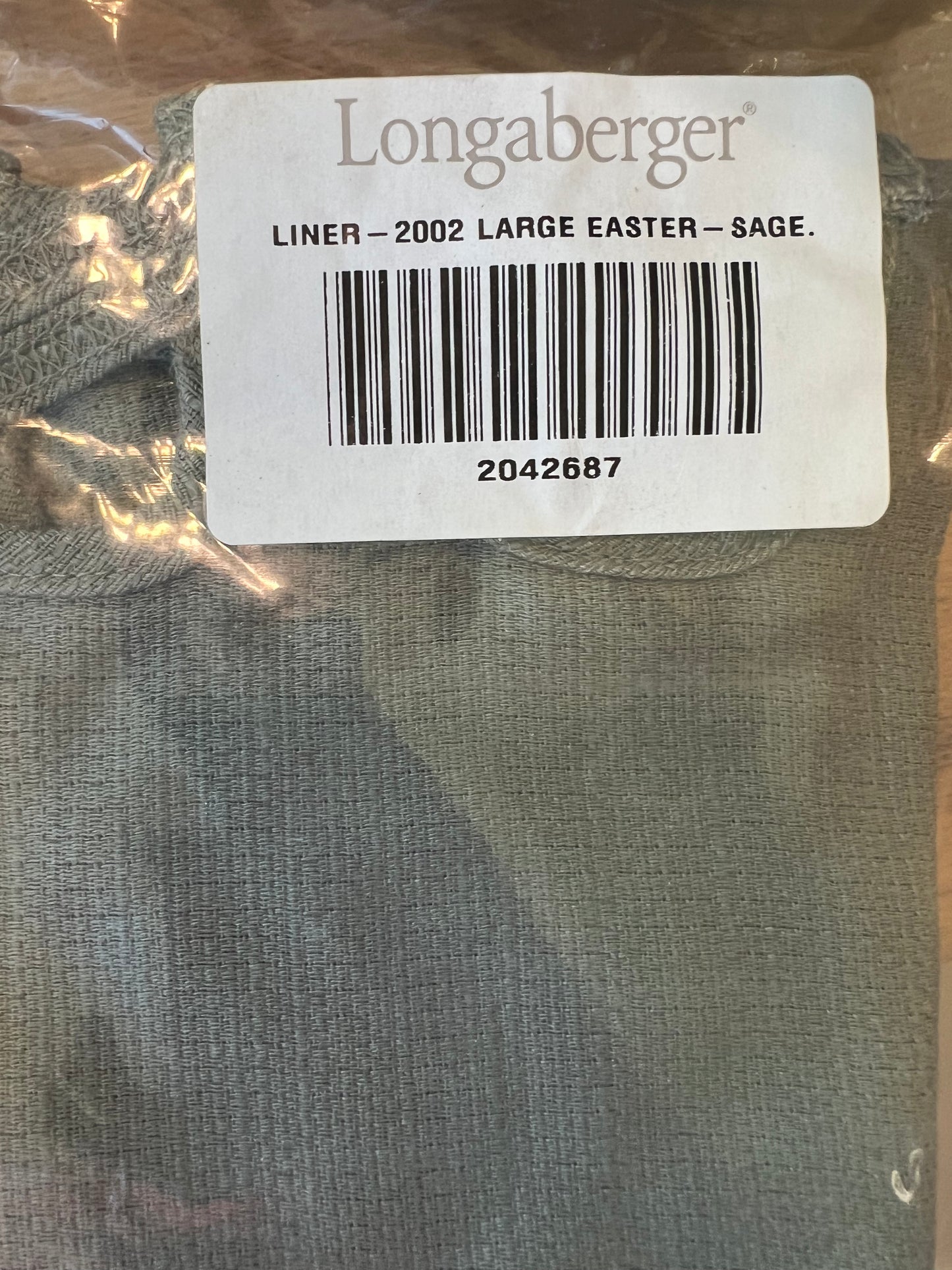 Longaberger 2002 Large Easter Liner in Sage