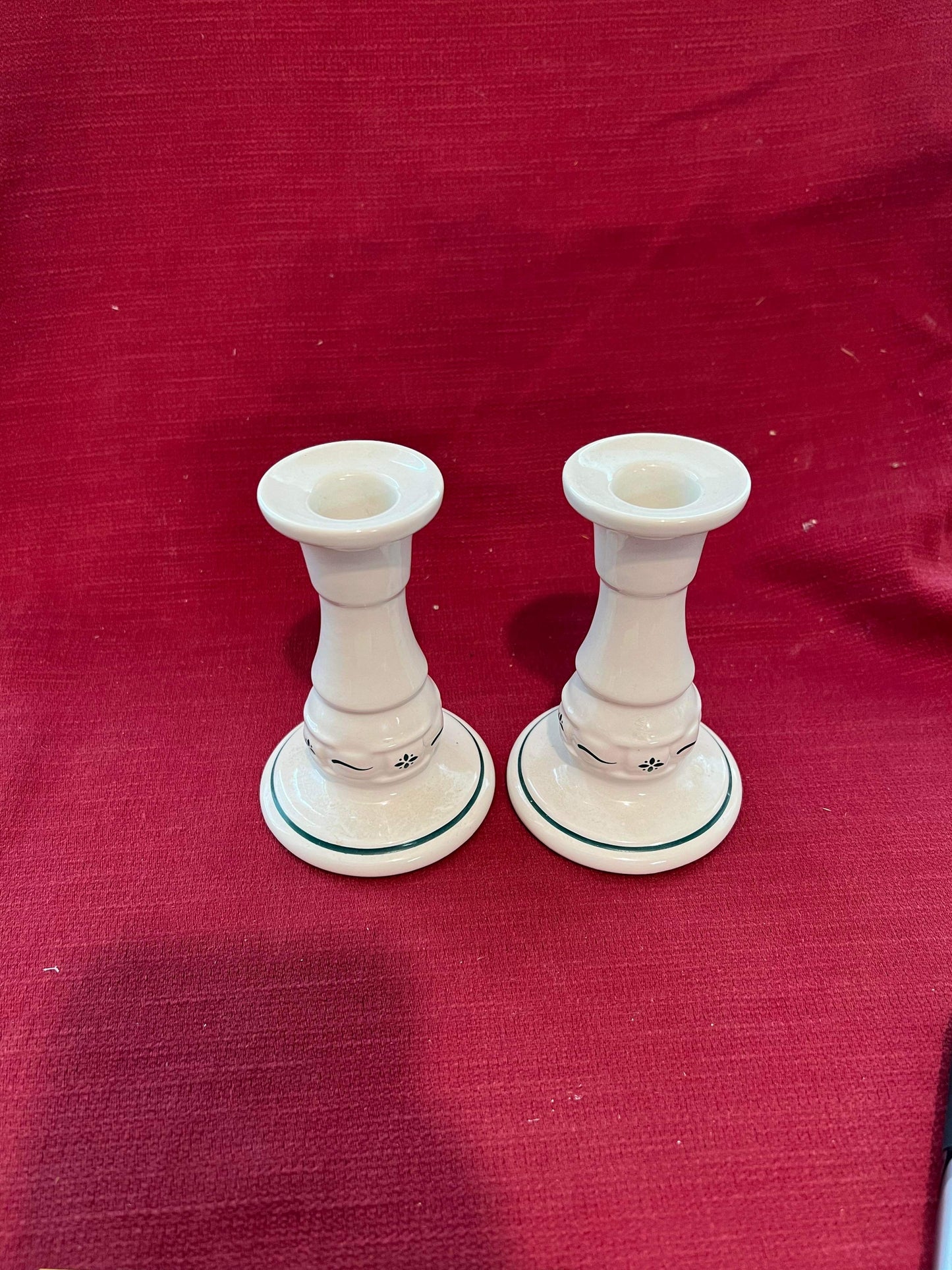 Longaberger Candlesticks in Heritage Green