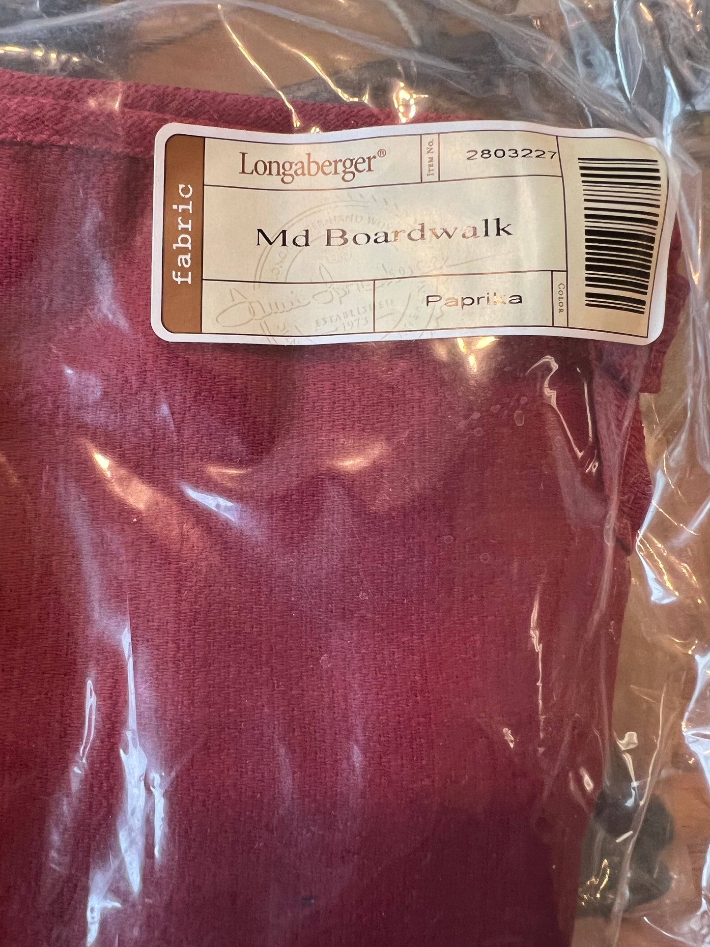 Longaberger medium boardwalk liner in paprika