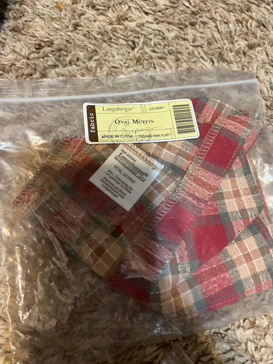 Longaberger Oval Muffin Liner in Orchard Park Plaid