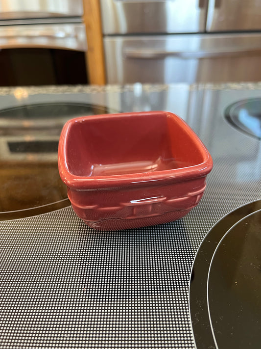 Longaberger Small cereal soft square bowl in paprika