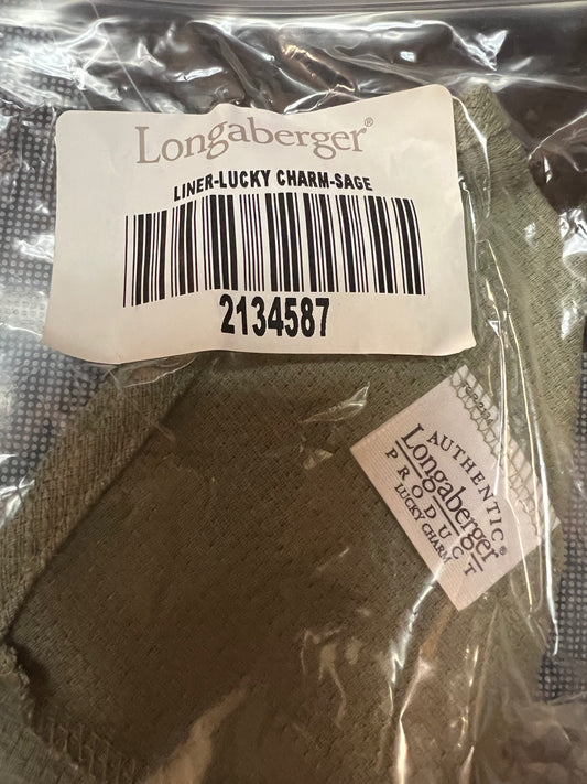 Longaberger lucky charm liner in Sage