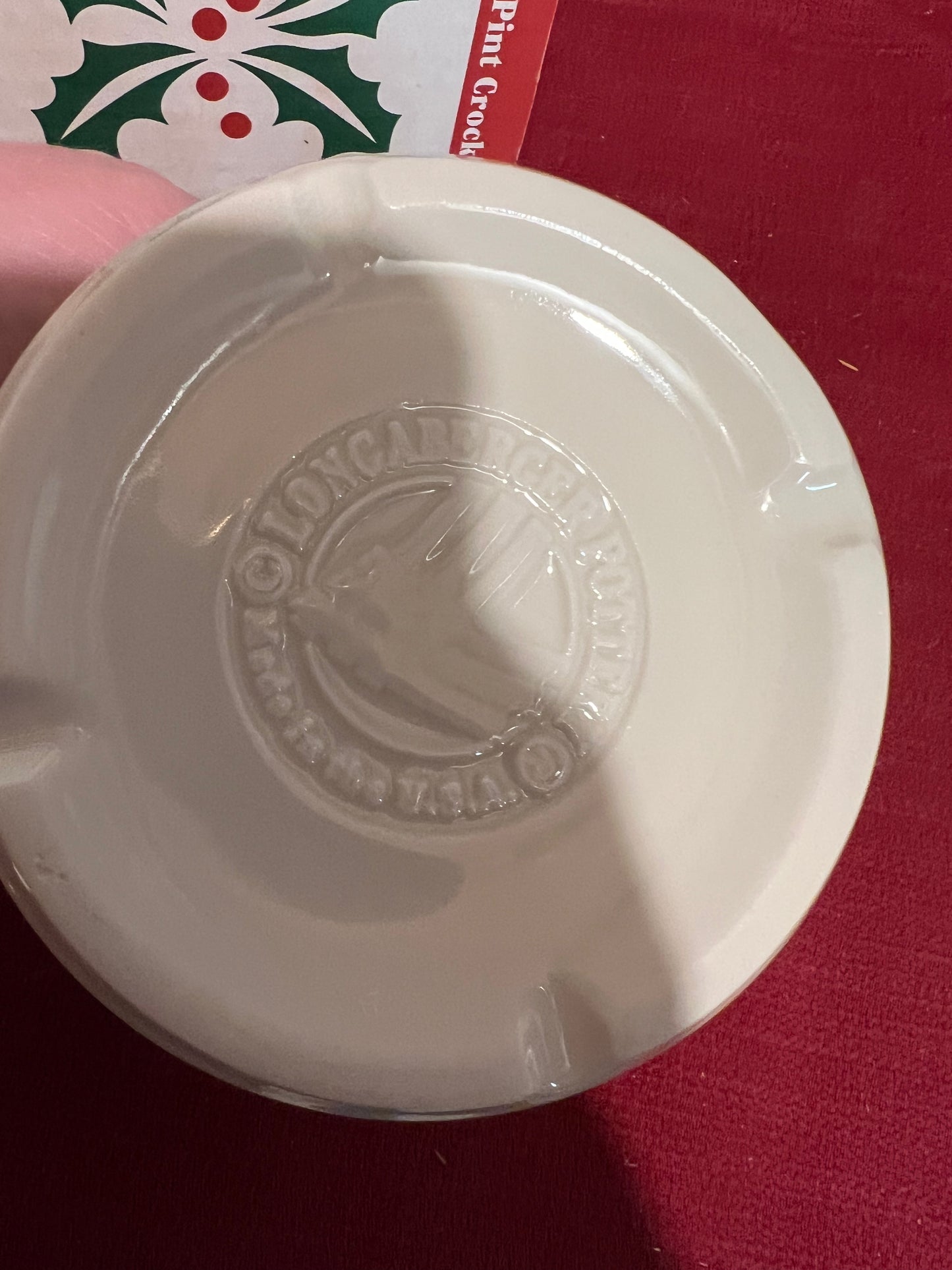 Longaberger traditional Holly one pint Croc