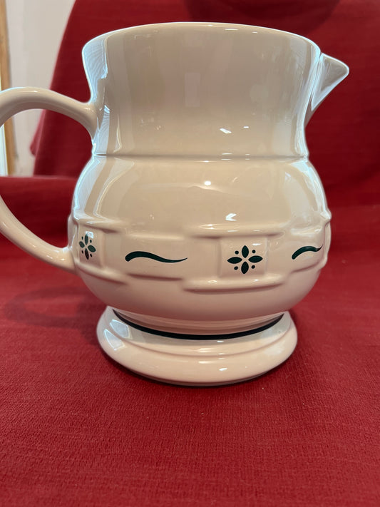 Longaberger Large milk pitcher in heritage green