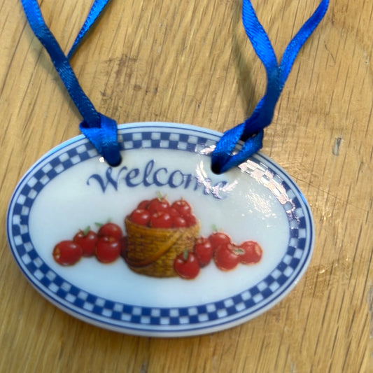 Longaberger welcome with apple basket tie on (nay not be in box)