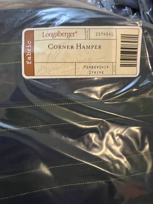 Longaberger corner hamper liner in membership stripe