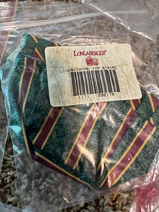 Longaberger Thyme Liner in Imperial Stripe