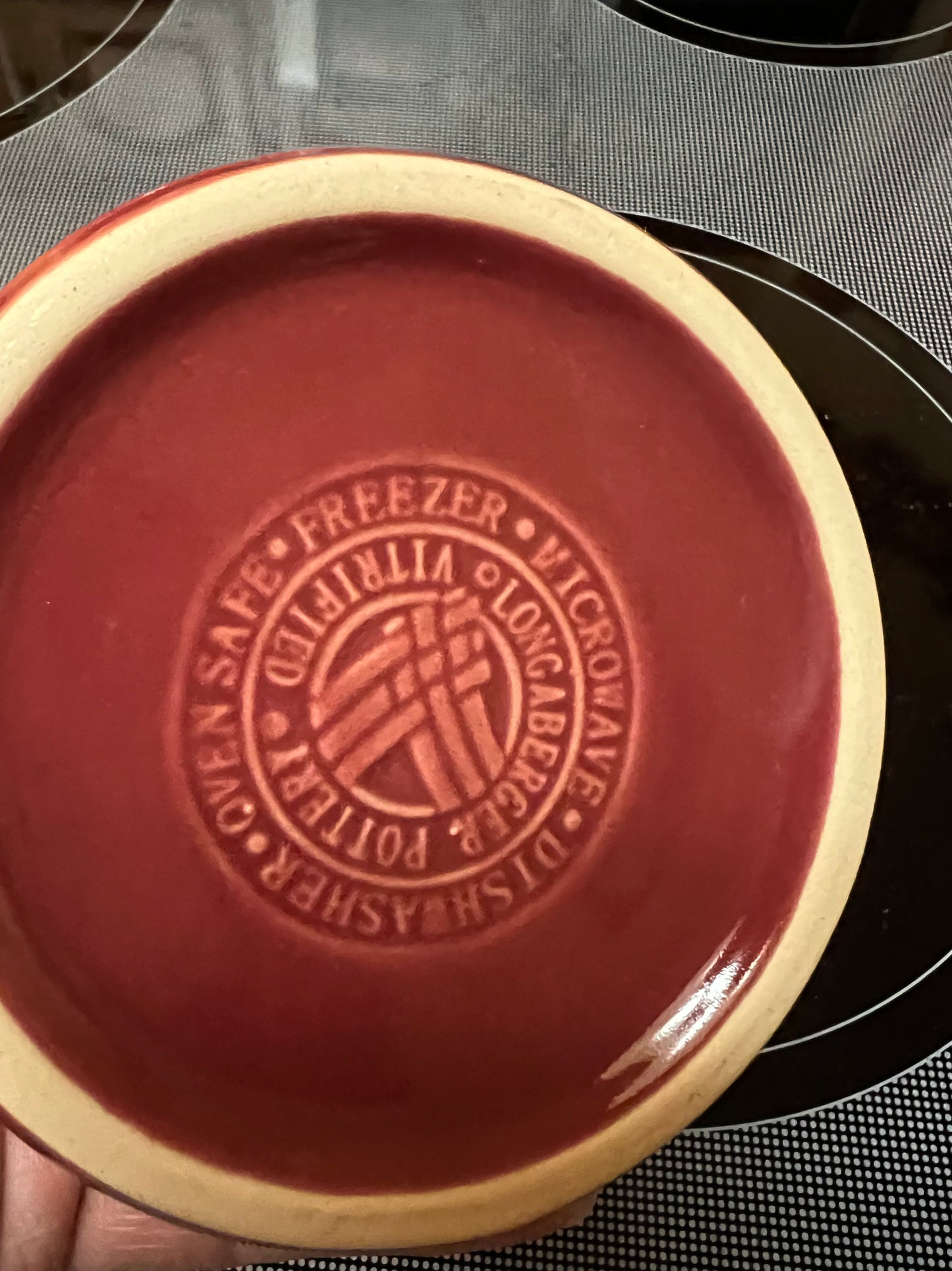 Longaberger sugar bowl in paprika