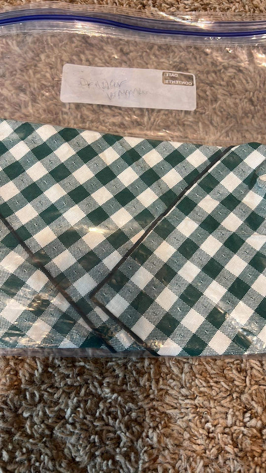 Longaberger Cracker Brick Cover in Green Plaid