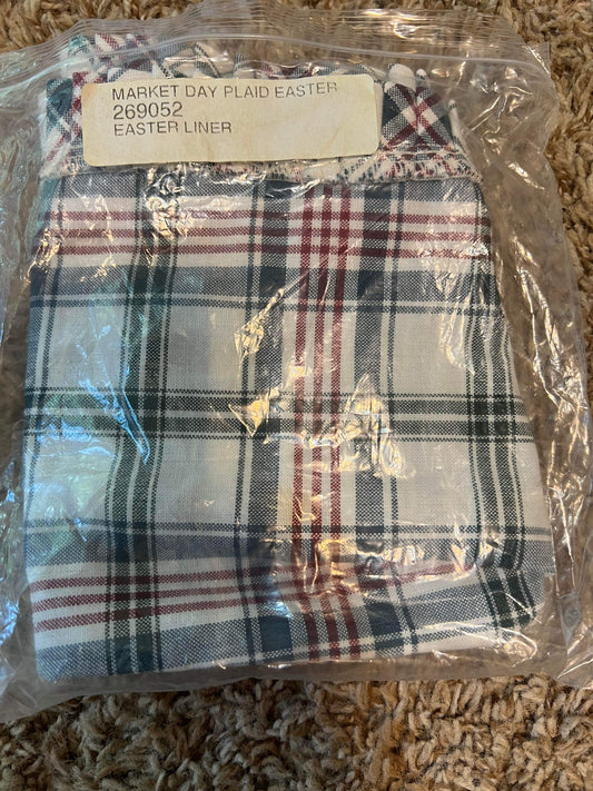 Longaberger Easter Liner in Market Day Plaid