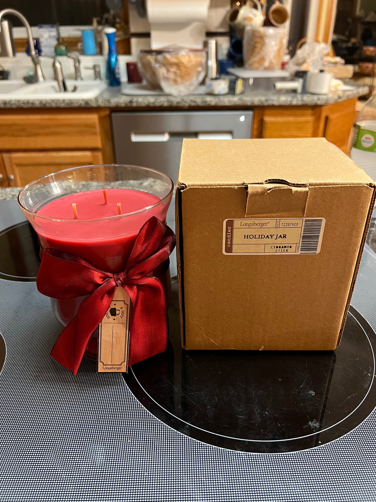 Longaberger holiday jar candle in cinnamon stick