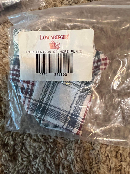 Longaberger Horizon of Hope Liner in Market Day Plaid