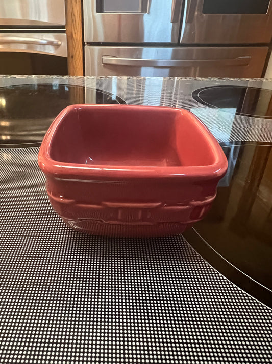 Longaberger soft square dessert bowl in paprika