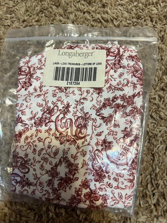 Longaberger Love Treasures Liner in Letters of Love