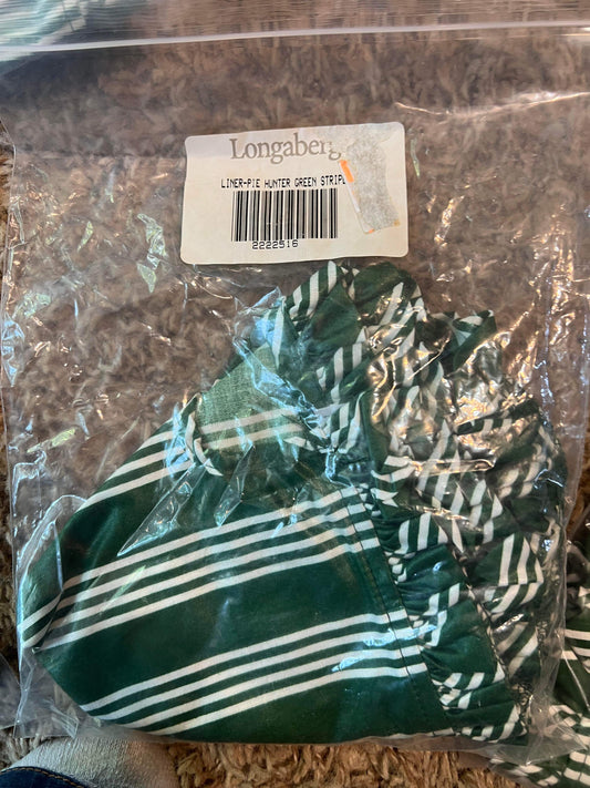 Longaberger Pie Liner in Hunter Green Stripe
