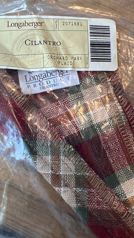 Longaberger Cilantro Liner in Orchard Park Plaid