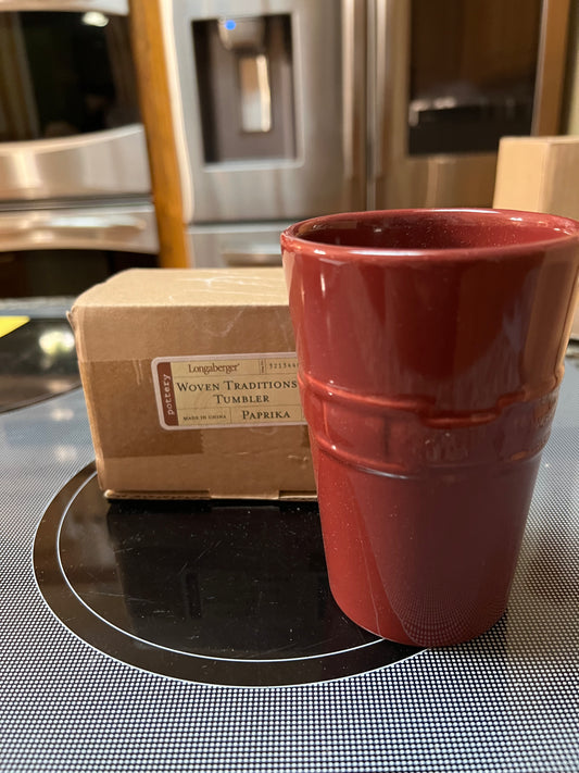 Longaberger tumbler in paprika