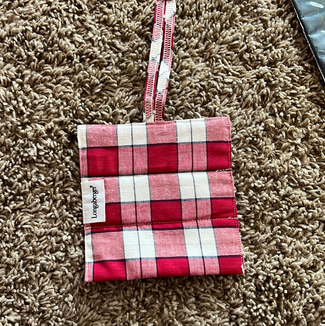 Longaberger handle grip on picnic plaid